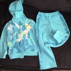 Disney Tinkerbell sweatsuit 3t EUC